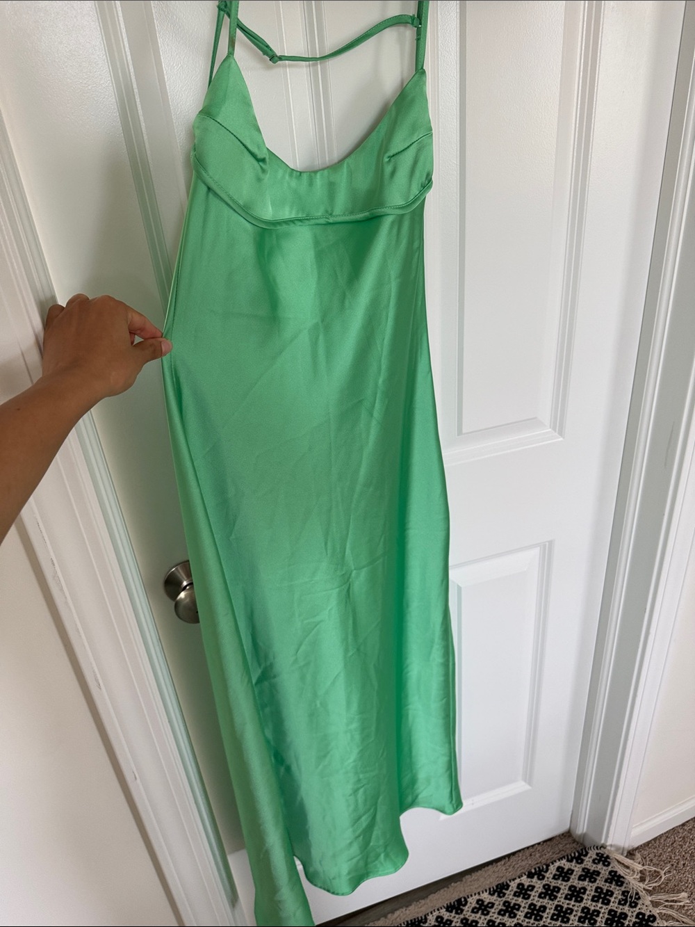 Zara Mint Green Satin Slip Maxi Dress